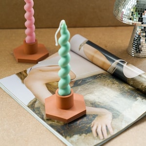 Geometric Candlestick holder | Marbled candle holder | taper candle holder | pilar candle holder | candlestick holder
