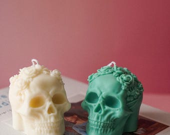 Vela Caveira Boo Buddy: Cera de Soja Vegana, Decoração de Outono