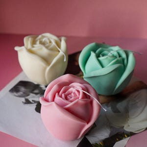 Large Rose Candle | Scented Soy Wax Candle | Mother’s Day Gift | Wedding candle | Birthday Gift Idea | Valentine&quot;d Day Gift