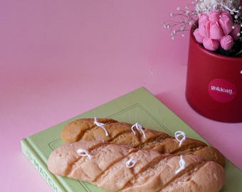 French Baguette Soy Wax Candle: Foodie Table Decor, Vegan