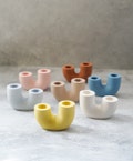 Handmade Concrete U-Shaped Candlestick Holder: Taper Candle Decor