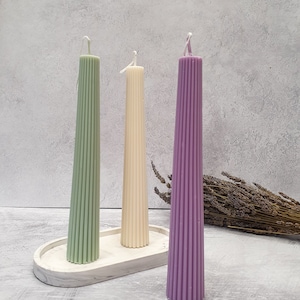 Roman Column Soy Wax Candle: Colourful Tapered Dinner Candle