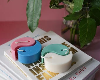 Vela de cera de soja Yin Yang: aromaterapia vegana para decoración del hogar