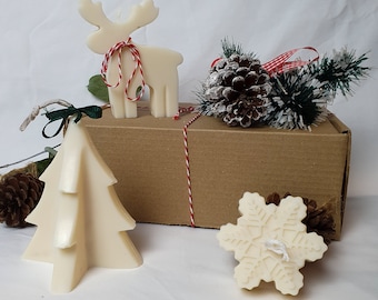 Christmas Candle Gift Set of 4 – Handcrafted Soy Wax Reindeer ...