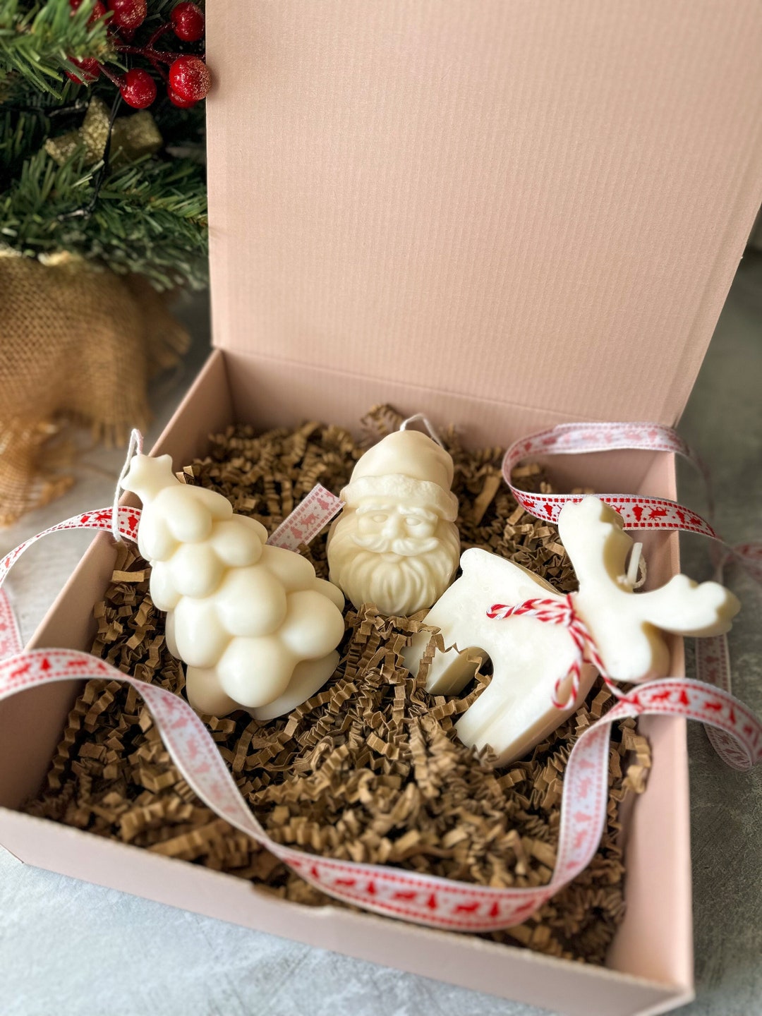 Christmas Candle Gift Set | Soy Wax Holiday Decor - Etsy