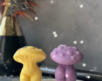 Mushroom Goddess Candle: Handmade Soy Wax Torso Candle