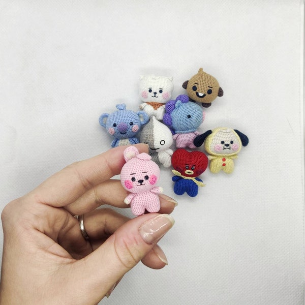 BTS inspired amigurumi toy Cute Kawaii miniature bangtan boys kpop animal doll