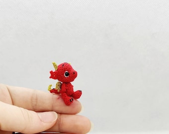 Tiny dragon miniature baby dragon amigurumi fantasy animals crochet little dragon