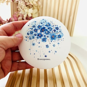 Boîte de deuil, pierre de consolation, pierre, pierre commémorative, silence, boîte de consolation, cadeau de deuil, pierre de deuil, deuil, arc-en-ciel, myosotis
