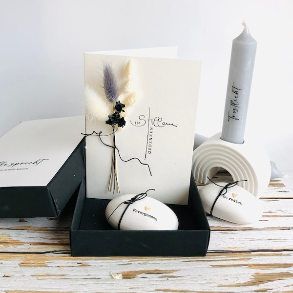 Mourning box, mourning card, mourning candle, consolation light, silence, consolation box, mourning gift, dried flowers