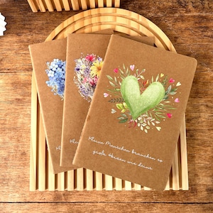 Quaderno, regalo per educatori, addio scuola materna, regalo per insegnante, addio scuola elementare, fiori, personalizzabile