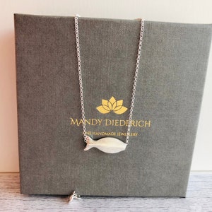 Zilveren ketting met vis, hanger vis, ketting ter bevestiging, cadeau ter bevestiging, communie