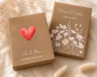 Personalized wedding box with card – Wedding money gift packaging – Personalized wedding gift box – Wedding gift with name