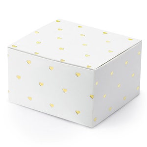 10 scatole di carta bianco-oro, confezione regalo ospite, scatola regalo ospite oro bianco, cresima, regalo ospite, matrimonio