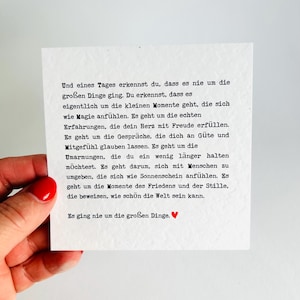 Postkarte, Lieblingsspruch, minimalistisch, Postkarte quadratisch 10,5 cm