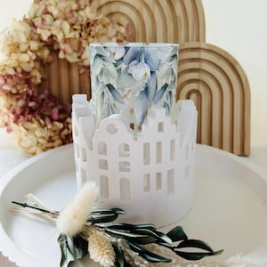 Lantern, lantern customizable, gift idea, present, decoration, autumn, summer, Christmas, city of lights, wreath of houses
