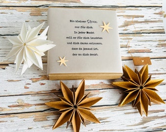 Snappap, poinsettia, vegan, paper star, folded star, small star, Christmas gift, Christmas decoration, star gift