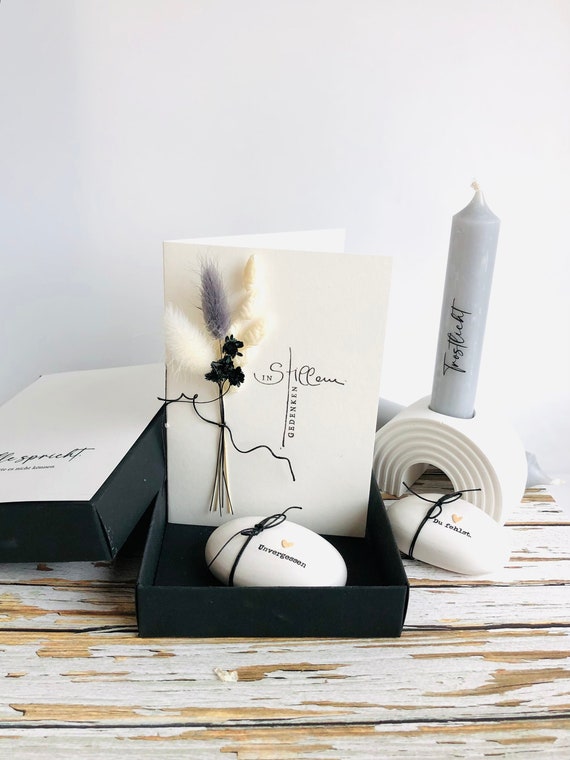 Trostbox, Trauerkarte, Trauer, Trostlicht, Stille, Trauerbox, Trauergeschenk, troststein, Erinnerungsstein, Trost