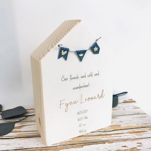 Gift for birth, personalized, gift baby, decorative house, gift birth dates, gift for baby