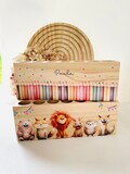Personalized pencil box, gift for school introduction, school start, school child, wooden pencil box, pencil holder, school cone product logo