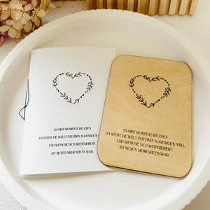 Carte de deuil, deuil, lumière de consolation, silence, coffret de consolation, cadeau de deuil, bois, personnalisable