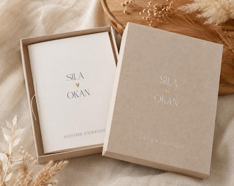 Gepersonaliseerde trouwdoos met kaart – Verpakking voor huwelijksgeschenk in geld – Gepersonaliseerde huwelijksgeschenkdoos – Huwelijksgeschenk met naam