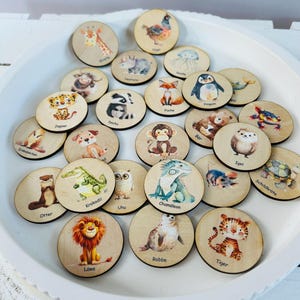 Memoria personalizada, regalo para empezar el cole, empezar el cole, niño escolar, madera de memoria, ABC de animales, cono escolar, memoria de animales