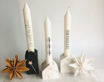 Cottage, candlestick house, candlestick stick candle, Christmas gift set, candle gift set, candle with candlestick, decor