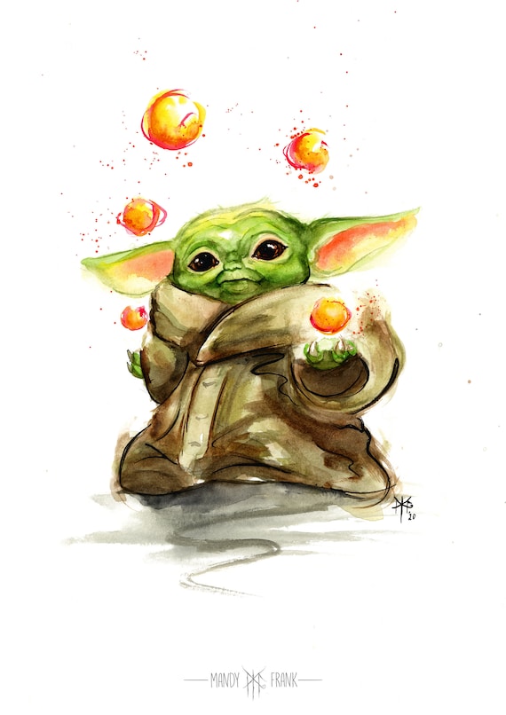 Bebe Yoda Artprint Aquarelle Peinture Etsy Bebe Yoda Artprint Aquarelle Peinture Etsy
