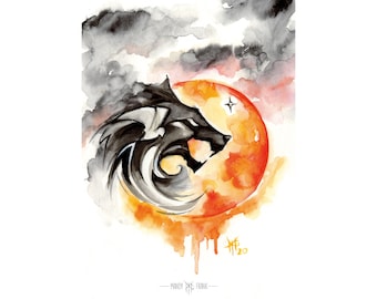 Witcher Moon A4 Fine Art Print