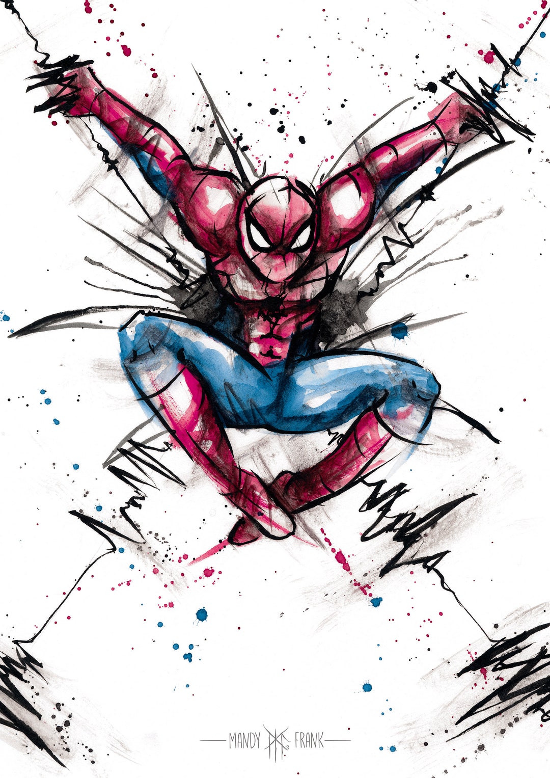 Spiderman A4 Fine Art Print - Etsy