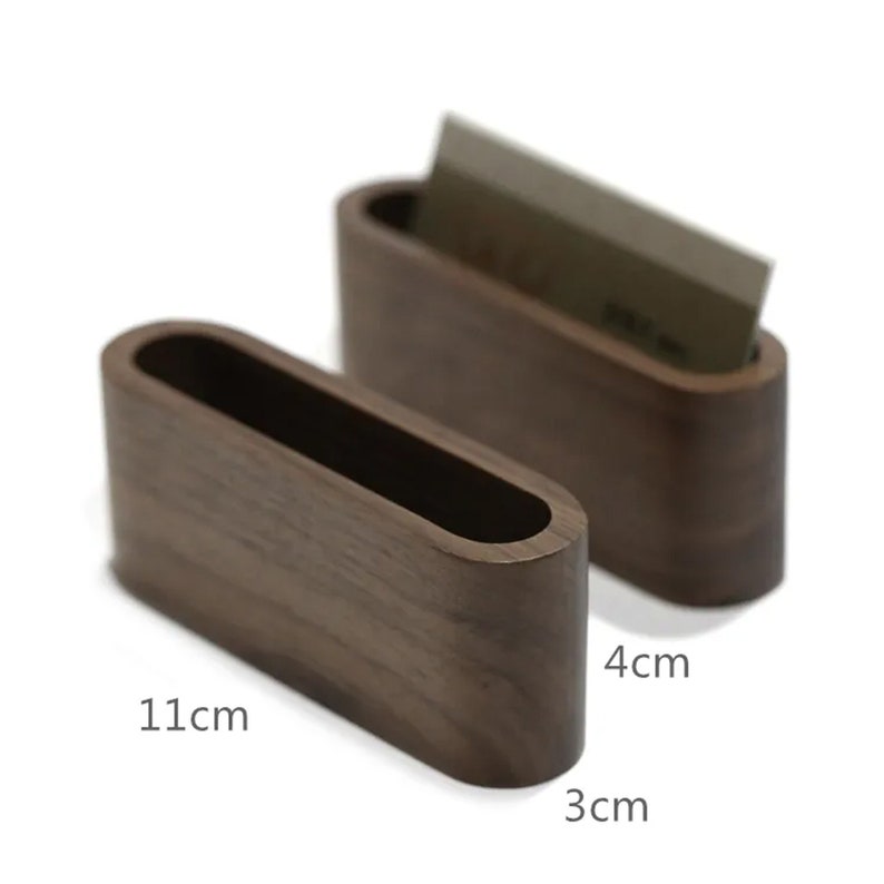 Custom Walnut Wood Business Card Holder image 8