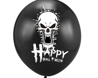 Happy Halloween Screaming Skull Balloons (set of 5)