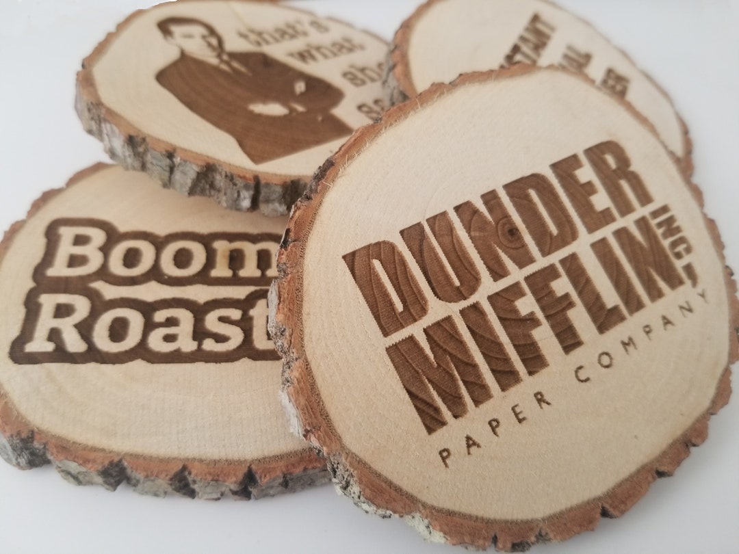 The Office Dunder Mifflin Logo Paper Drink Coasters Set of 6