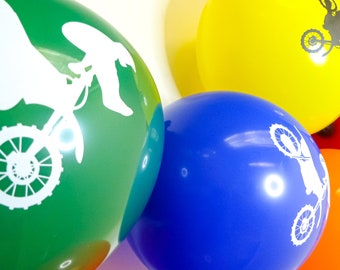 Motocross/Dirt Bike Stunts Themed 12" Latex Party Balloons - Pack of 30