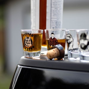 Letterkenny 4 Pack Shot Glass Set Hard No, Allegedly, Pitter Patter, To Be Fair image 5