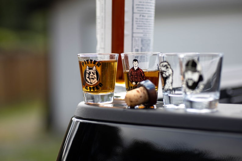 Letterkenny 4 Pack Shot Glass Set Hard No, Allegedly, Pitter Patter, To Be Fair image 5