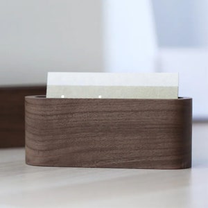 Custom Walnut Wood Business Card Holder image 6