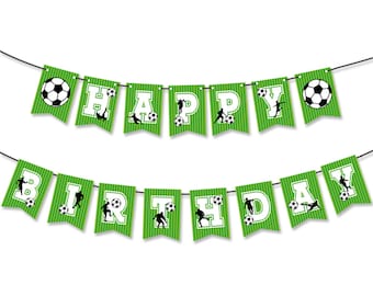 Happy Birthday Soccer Banner Party Decorations