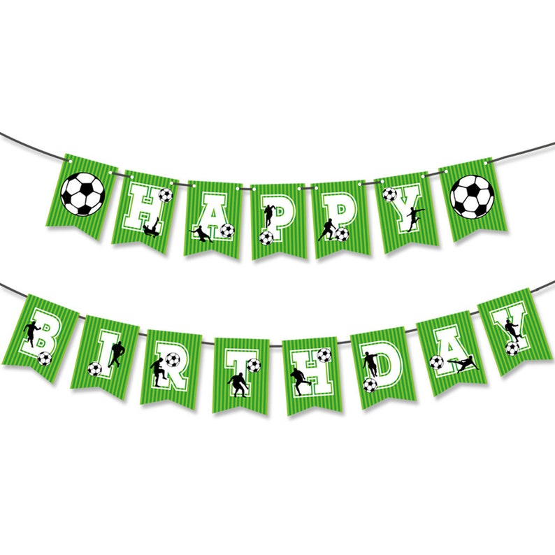 Happy Birthday Soccer Banner Party Decorations image 1