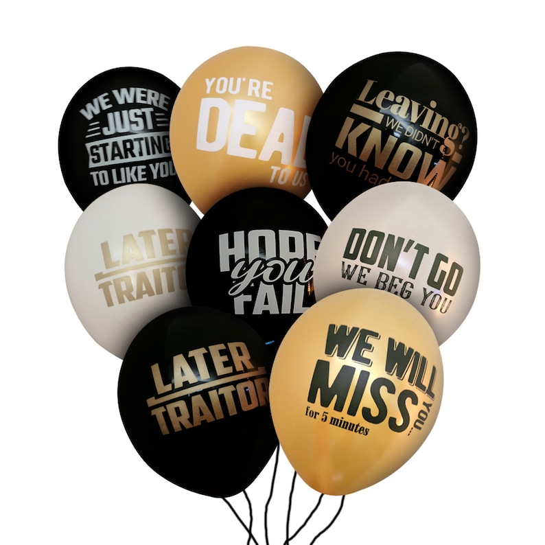 30 Pack 12 Inch Funny 'Fun Farewell' Going Away Party Balloons for retirements, promotions, and new jobs 