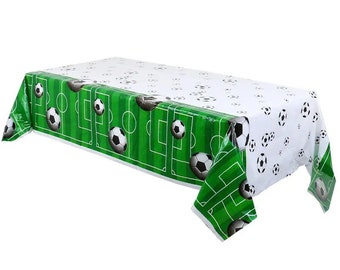 Soccer themed Rectangular Disposable Tablecloth for parties - 54x108 inches (European Football)