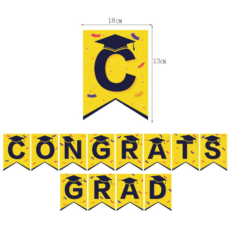 Congrats Grad Graduation Balloons and Banner Party Pack Rose Gold and White image 2