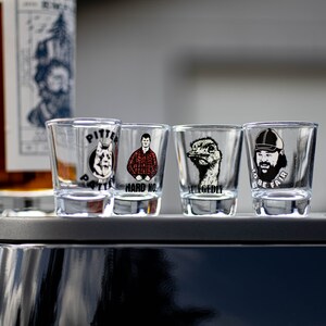 Letterkenny 4 Pack Shot Glass Set Hard No, Allegedly, Pitter Patter, To Be Fair image 7