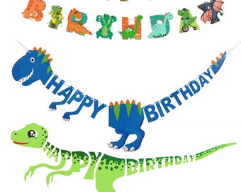 Dinosaur "Happy Birthday" Banner party decor