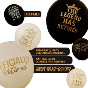 30 Pack 12 Inch Funny Retirement Balloons image 3