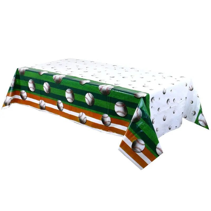 Baseball themed Rectangular Disposable Tablecloth for parties 54x108 inches