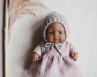 Miniland 21 cm doll’s pixie hat bonnet 3 colours doll clothes handmade