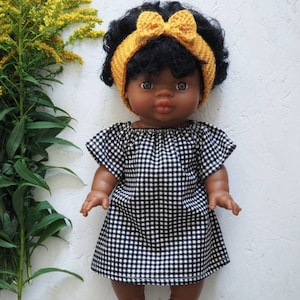 Handmade Miniland 38 cm Minikane 34 cm doll&#39;s clothes dress and headband set Paola Reina