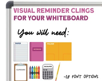 Visual School Supply Whiteboard Clings You Will Need School Clings